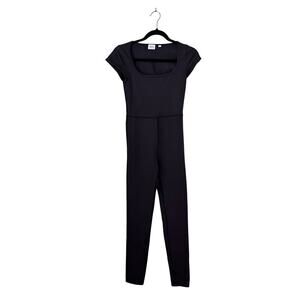 Aritzia Wilfred Free Brown Jumpsuit Romper Square Neck Short Sleeve Pants Small